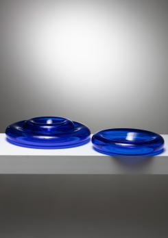 Compasso - "Pomeri" Blue Glass Centerpieces by Eleonore Peduzzi Riva for Vistosi Compasso - "Pomeri" Blue Glass Centerpieces by Eleonore Peduzzi Riva for Vistosi