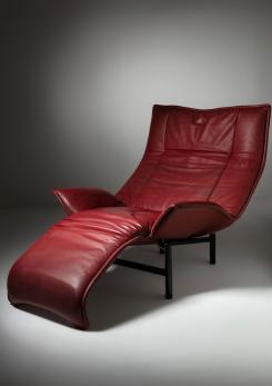 Compasso - Pair of "Veranda" Leather Lounge Chairs by Vico Magistetti for Cassina