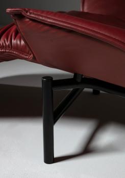 Compasso - Pair of "Veranda" Leather Lounge Chairs by Vico Magistetti for Cassina