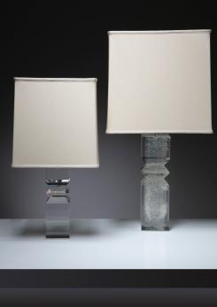 Compasso - Pair of Plexiglass Table Lamps by Alessio Tasca for Fusina