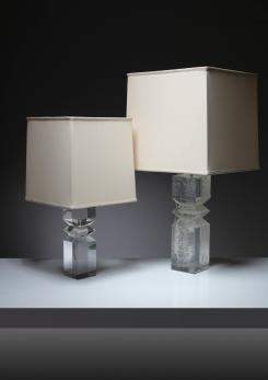 Compasso - Pair of Plexiglass Table Lamps by Alessio Tasca for Fusina