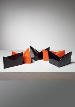 Compasso - Set of Six Ceramic Sculptures by Alfredo Pizzo Greco Compasso - Set of Six Ceramic Sculptures by Alfredo Pizzo Greco