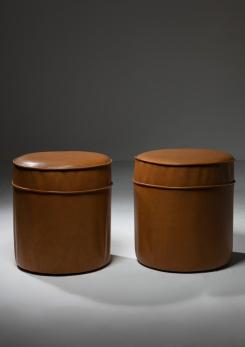 Compasso - Set of Four Leather Stools Compasso - Set of Four Leather Stools
