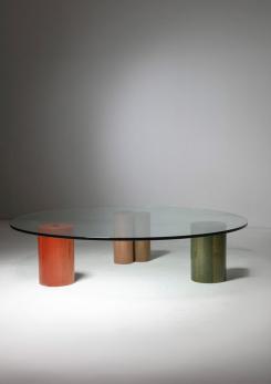 Compasso - Large Round Glass Table by Saporiti