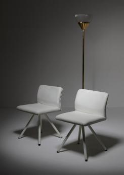Compasso - Set of White Leather Chairs