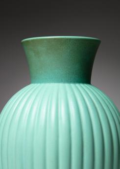Compasso - Ribbed Ceramic Vase by Giovanni Gariboldi for Ginori