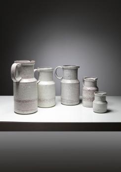 Compasso - Set of Five Ceramic Pitchers by Alessio Tasca