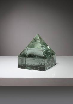 Compasso - Large Solid Glass Pyramid by Pompeo Pianezzola for Appiani