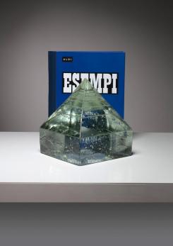 Compasso - Large Solid Glass Pyramid by Pompeo Pianezzola for Appiani