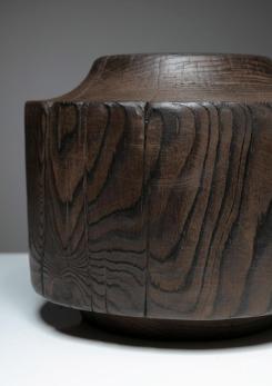 Compasso - Pair of Burnished Solid Wood Vases