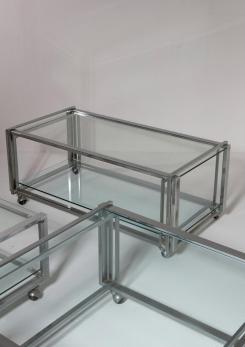 Compasso - Set of Three Italian 70s Chrome Low Carts