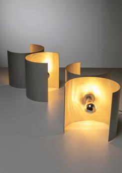 Compasso - Rare Pair of Aluminum Table Lamps by Nucleo Sormani