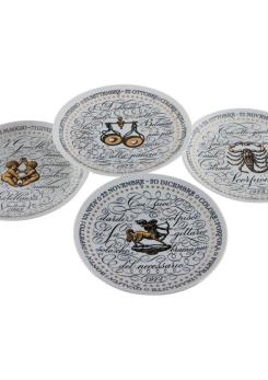 Compasso - "Sagittarius", "Libra" and "Gemini" Zodiac Plates by Piero Fornasetti