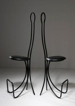 Compasso - Pair of "Spluga" High Stools by Castiglioni for Zanotta