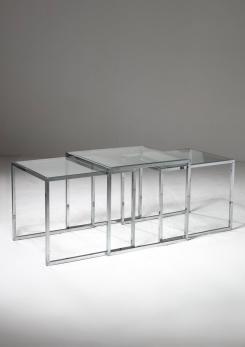 Compasso - Set of Three Nesting Steel Tables