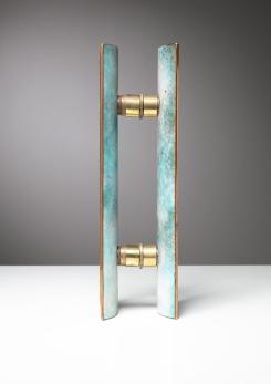 Compasso - Pair of Rare Enamels Door Handles by Paolo De Poli and Gio Ponti for VIS
