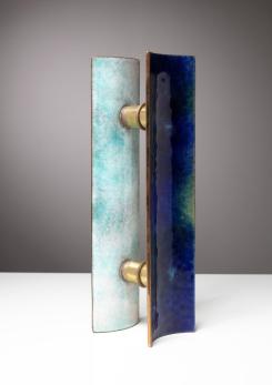 Compasso - Pair of Rare Enamels Door Handles by Paolo De Poli and Gio Ponti for VIS