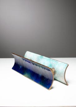Compasso - Pair of Rare Enamels Door Handles by Paolo De Poli and Gio Ponti for VIS