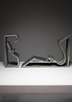 Compasso - Pair of Italian 70s Aluminum Sculptures
