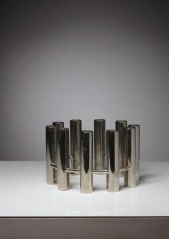 Compasso - Italian 70s Steel Candle Holder Compasso - Italian 70s Steel Candle Holder