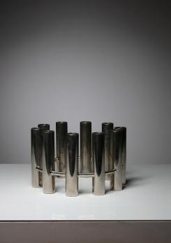Compasso - Italian 70s Steel Candle Holder Compasso - Italian 70s Steel Candle Holder