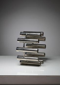 Compasso - Italian 70s Steel Candle Holder Compasso - Italian 70s Steel Candle Holder