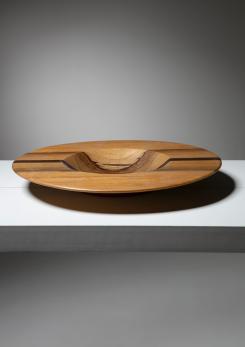 Compasso - Italian 70s Round Wood Centerpiece