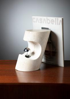 Compasso - Travertine Table Lamp by Giuliano Cesari for Sormani