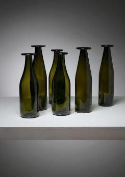 Compasso - Set of 6 Green Glass Bottles by Jasper Morrison for Cappellini