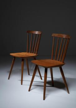 Compasso - Pair of Italian 50s Wood Chairs