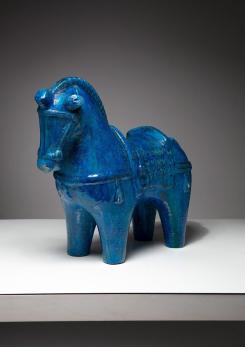 Compasso - Rimini Blu Ceramic Horse by Aldo Londi for Bitossi