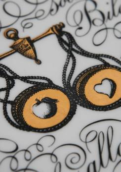Compasso - "Sagittarius", "Libra" and "Gemini" Zodiac Plates by Piero Fornasetti