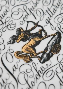 Compasso - "Sagittarius", "Libra" and "Gemini" Zodiac Plates by Piero Fornasetti
