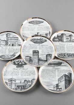 Compasso - Unique Set of 24 Dinner Plates by Piero Fornasetti