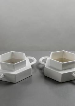 Compasso - Pair of Ceramic Centerpieces by Gabbianelli