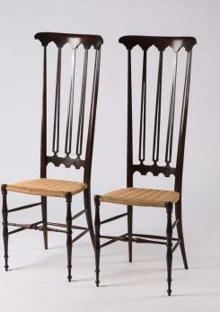 Compasso - Pair of Italian Chiavari High Back Chairs
